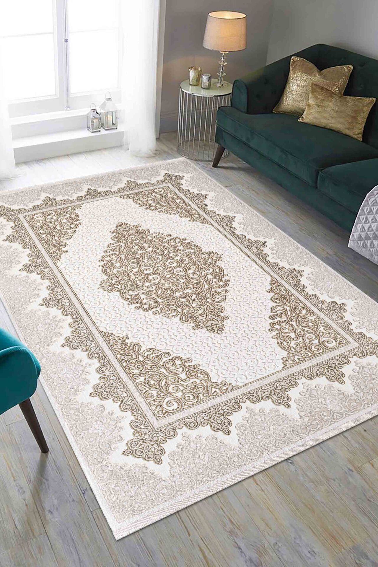 Pierre Cardin Prime JA01B Salon Halısı Krem / Kahverengi - 80x300