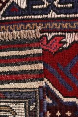 Afgan Berceste El Dokuma Yün Halı Kırmızı - 75x141