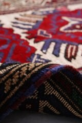 Afgan Berceste El Dokuma Yün Halı Kırmızı - 75x141