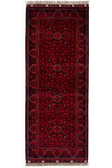 Afgan Khamyab El Dokuma Yün Halı Kırmızı - 85x198