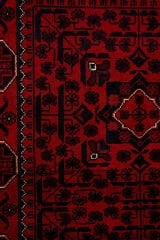 Afgan Khamyab El Dokuma Yün Halı Kırmızı - 85x198