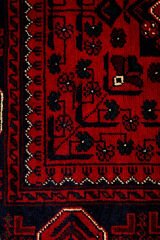 Afgan Khamyab El Dokuma Yün Halı Kırmızı - 85x193