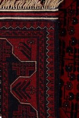 Afgan Khamyab El Dokuma Yün Halı Kırmızı - 85x193