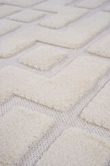 İndus 8006 Krem Geometrik Salon Halısı Kesme Halı