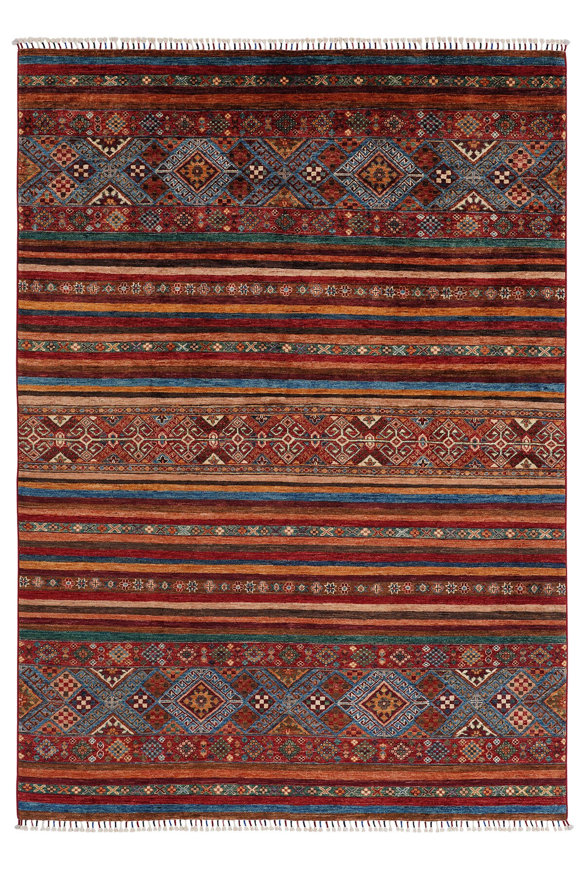 SHB Afgan Orjin El Dokuma Yün Halı Renkli - 174x242