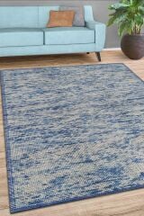 Nepal 3581 Mavi Modern El Dokuma Kışlık Bambu Halı