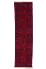 Afgan Bilcik El Dokuma Yün Halı Kırmızı - 83x299