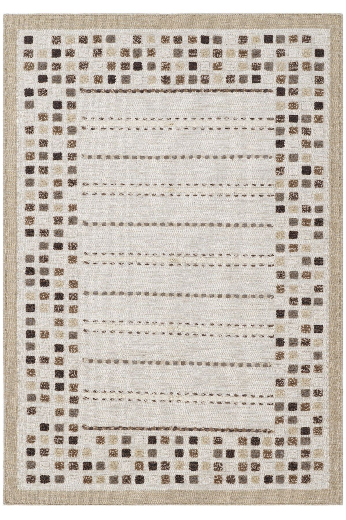 Nepal 3587 Bej Modern El Dokuma Kışlık Bambu Halı