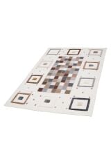 Nepal 3589 Krem Modern El Dokuma Kışlık Bambu Halı