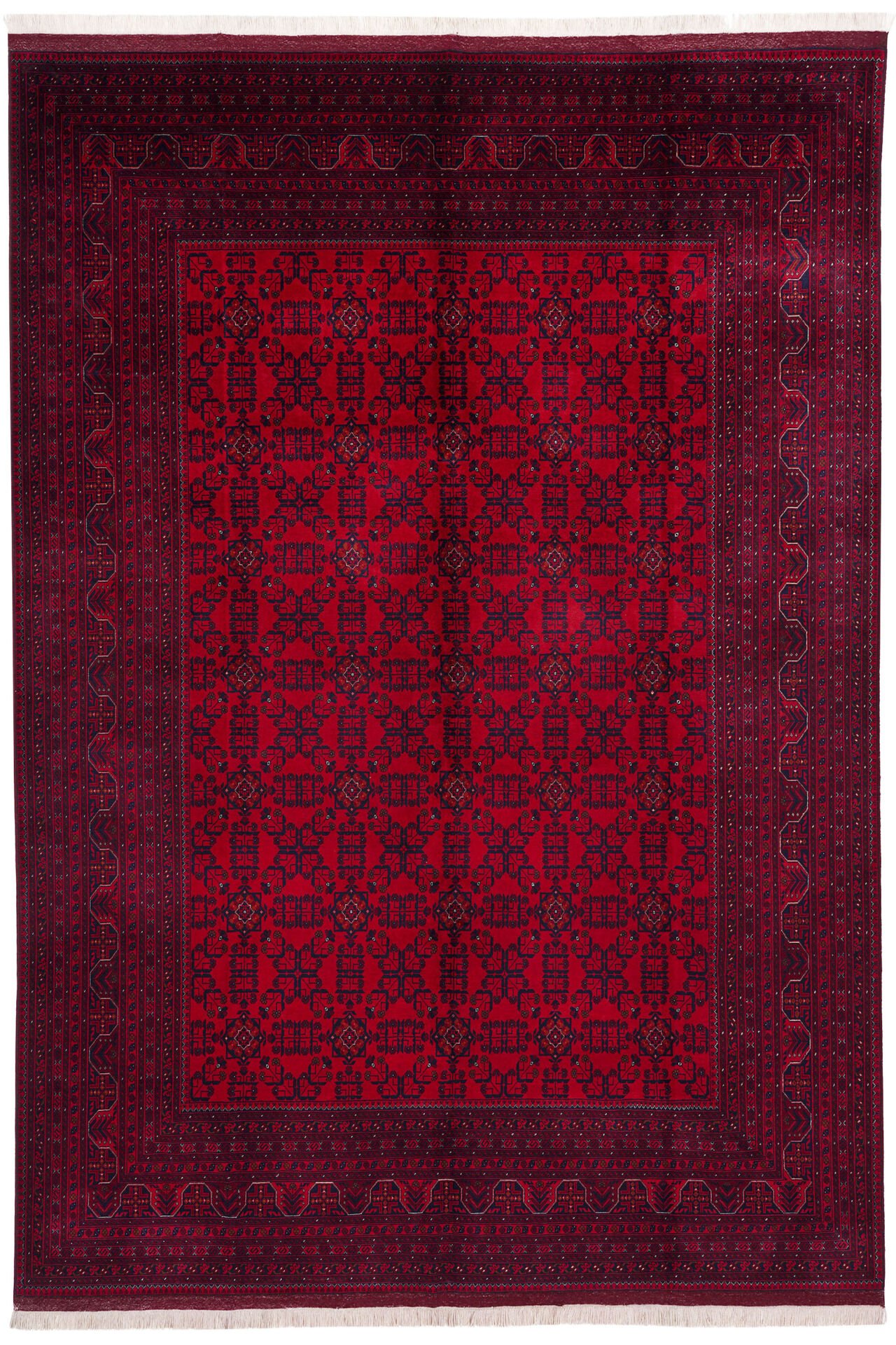 Afgan Bilcik El Dokuma Yün Halı Kırmızı - 345x247