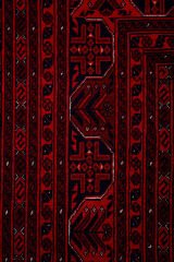 Afgan Bilcik El Dokuma Yün Halı Kırmızı - 345x247