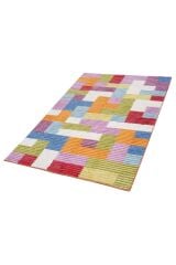 Nepal 3592 Renkli Modern El Dokuma Kışlık Bambu Halı