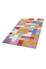Nepal 3592 Renkli Modern El Dokuma Kışlık Bambu Halı