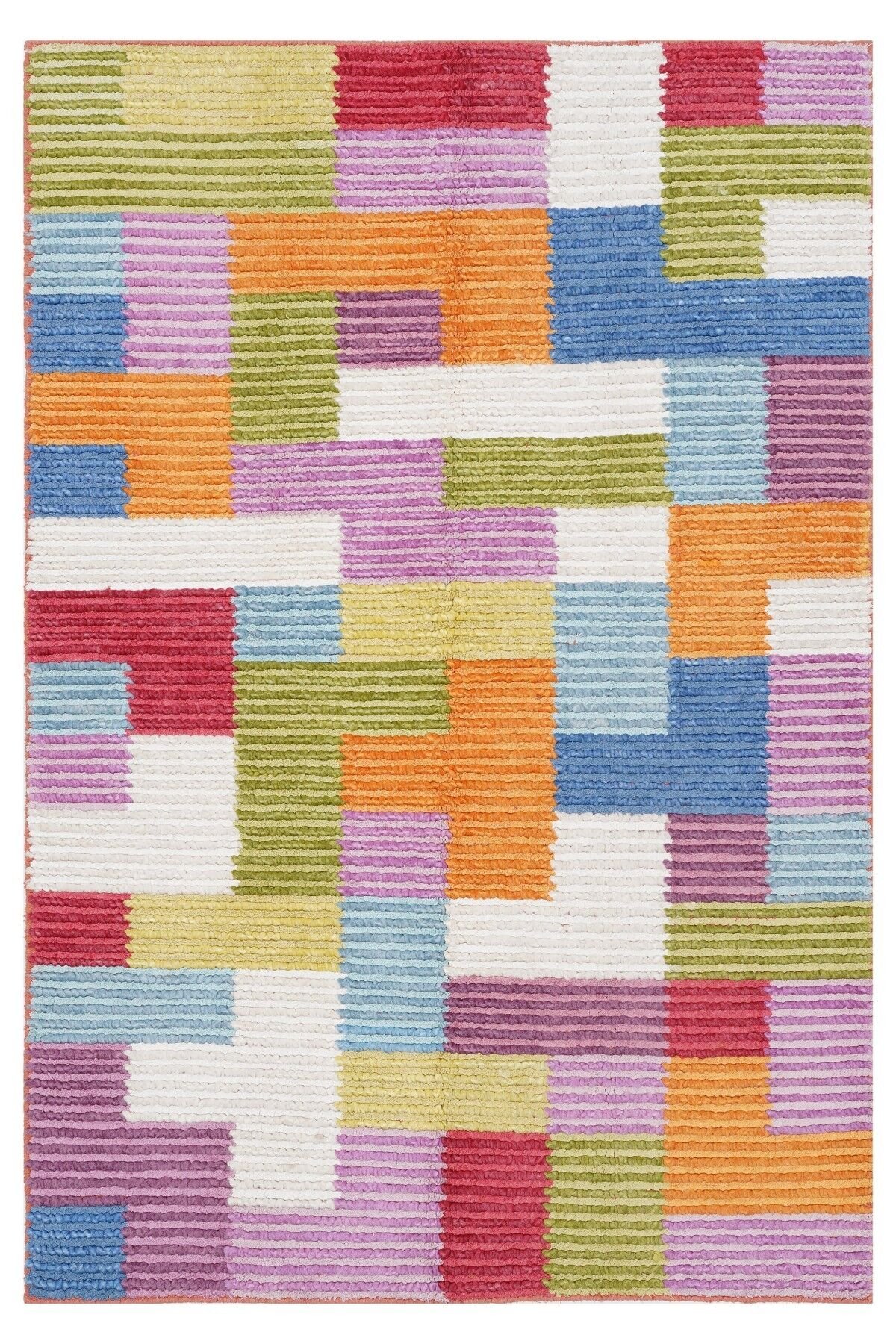 Nepal 3592 Renkli Modern El Dokuma Kışlık Bambu Halı