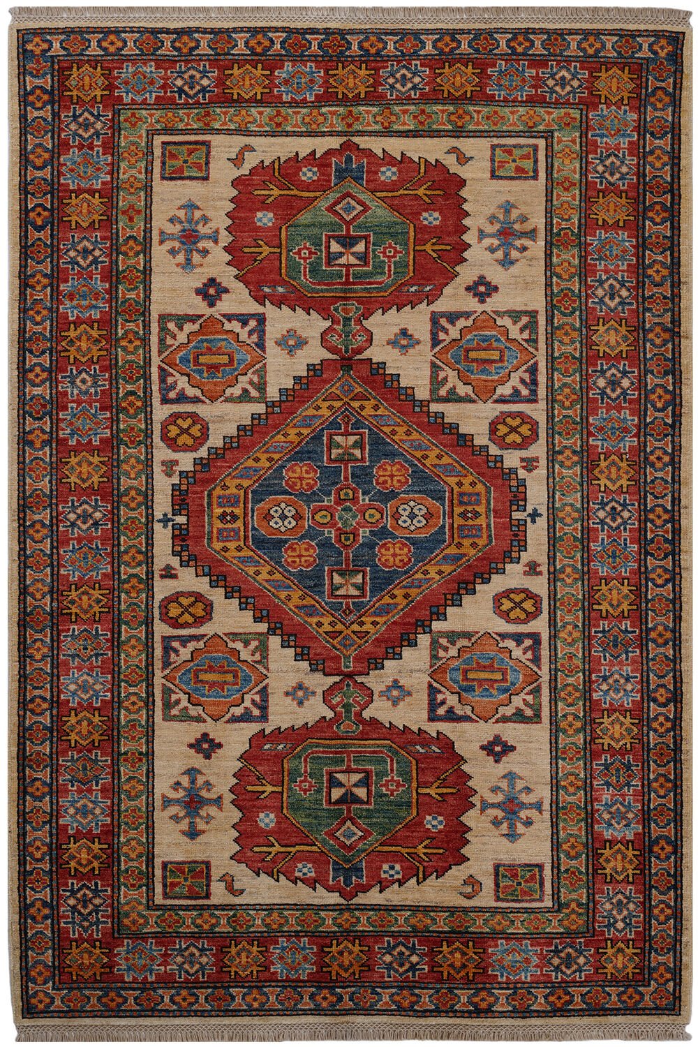 Afgan Şirvan El Dokuma Yün Halı Renkli - 118x175