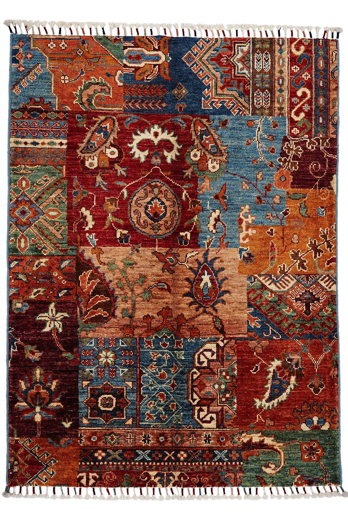 SHB Afgan Orjin El Dokuma Yün Halı Renkli - 98x145