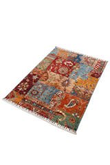 SHB Afgan Orjin El Dokuma Yün Halı Renkli - 98x129