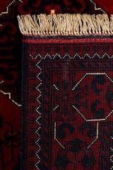 Afgan Khamyab El Dokuma Yün Halı Kırmızı - 91x392