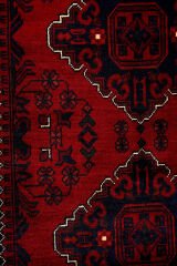 Afgan Khamyab El Dokuma Yün Halı Kırmızı - 91x392