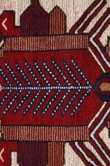 Afgan Berceste El Dokuma Yün Halı Kırmızı - 91x136
