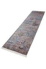 Nepal 3647 Vizon / Mavi Modern El Dokuma Kışlık Bambu Halı