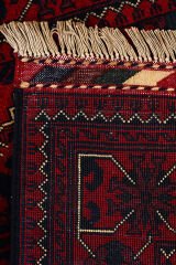Afgan Khamyab El Dokuma Yün Halı Kırmızı - 83x121