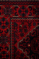 Afgan Khamyab El Dokuma Yün Halı Kırmızı - 83x121