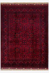 Afgan Khamyab El Dokuma Yün Halı Kırmızı - 152x195