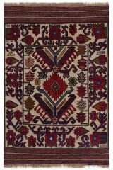 Afgan Berceste El Dokuma Yün Halı Kırmızı - 118x179