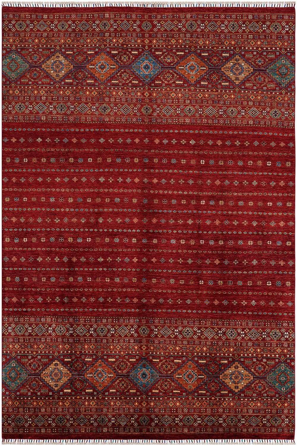 SHB Afgan Orjin El Dokuma Yün Halı Kırmızı - 206x310