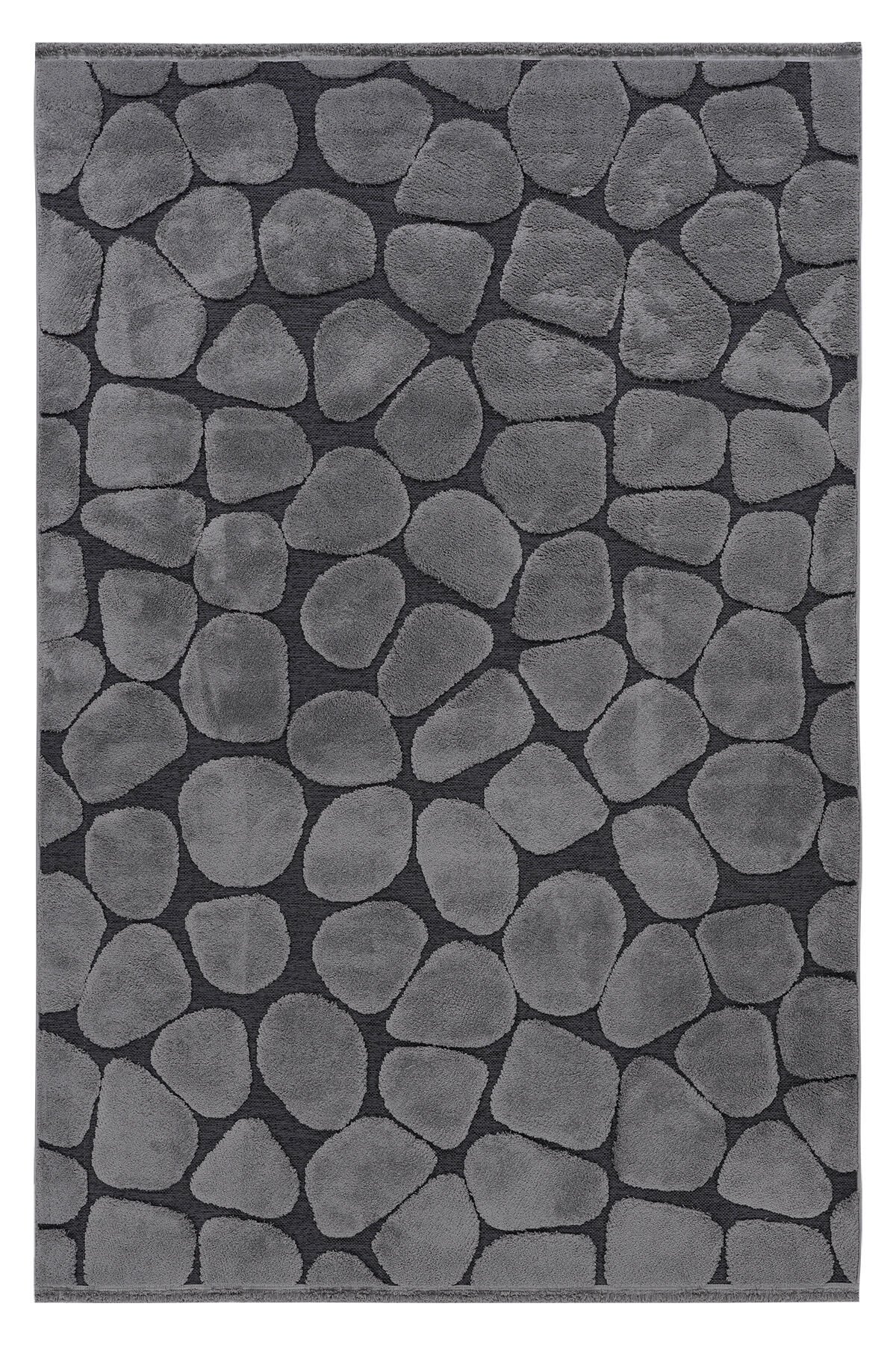 İndus 8001 Gri Modern Salon Halısı Kesme Halı