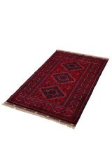 Afgan Khamyab El Dokuma Yün Halı Kırmızı - 98x149