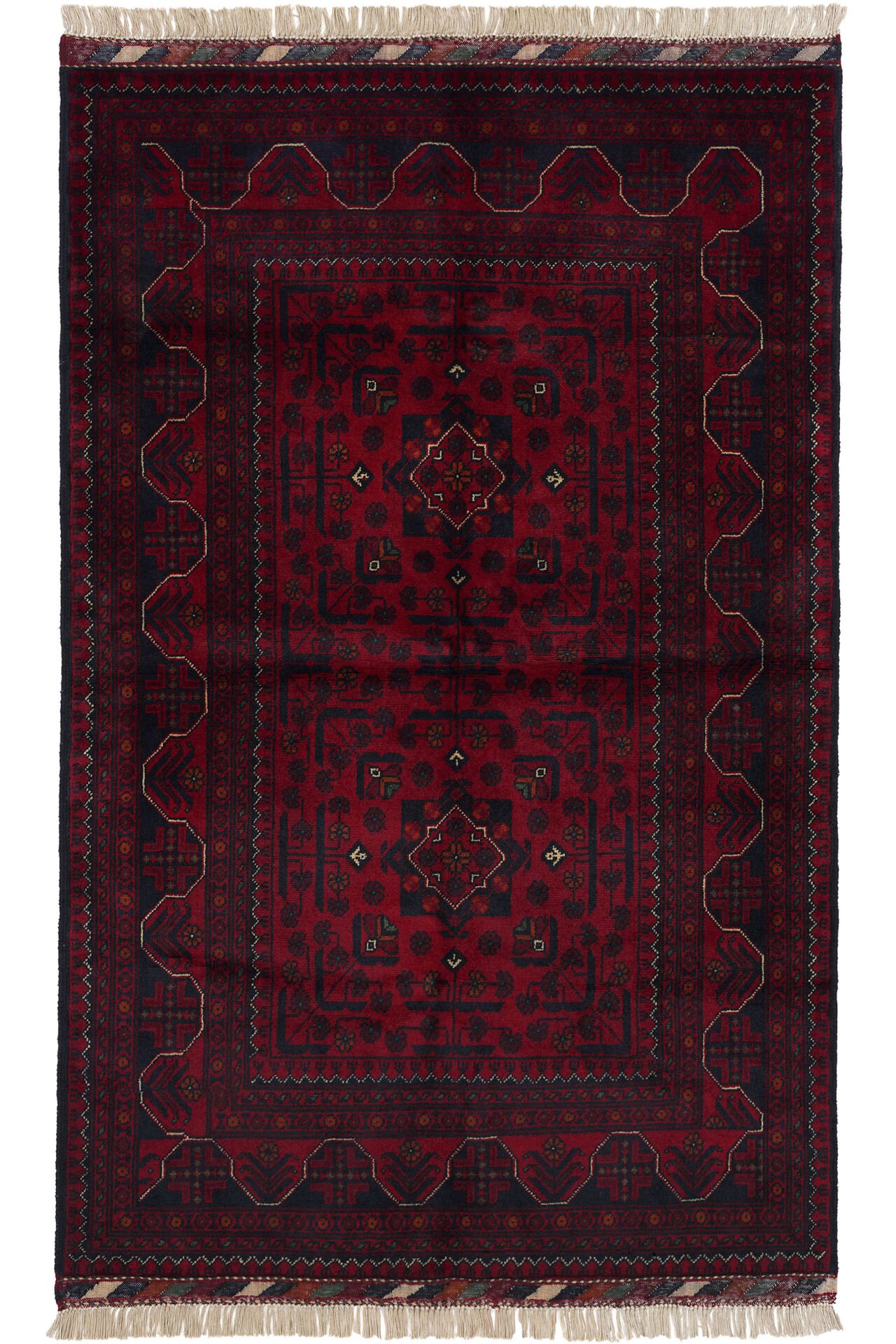 Afgan Khamyab El Dokuma Yün Halı Kırmızı - 98x149