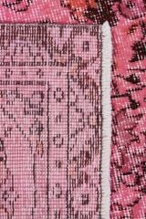 Vintage Pembe Eskitme El Dokuma Halı