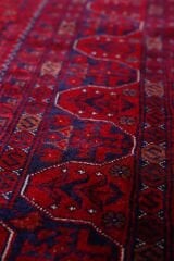 Afgan Bilcik El Dokuma Yün Halı Kırmızı - 172x238