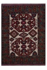 Afgan Berceste El Dokuma Yün Halı Kırmızı - 123x90