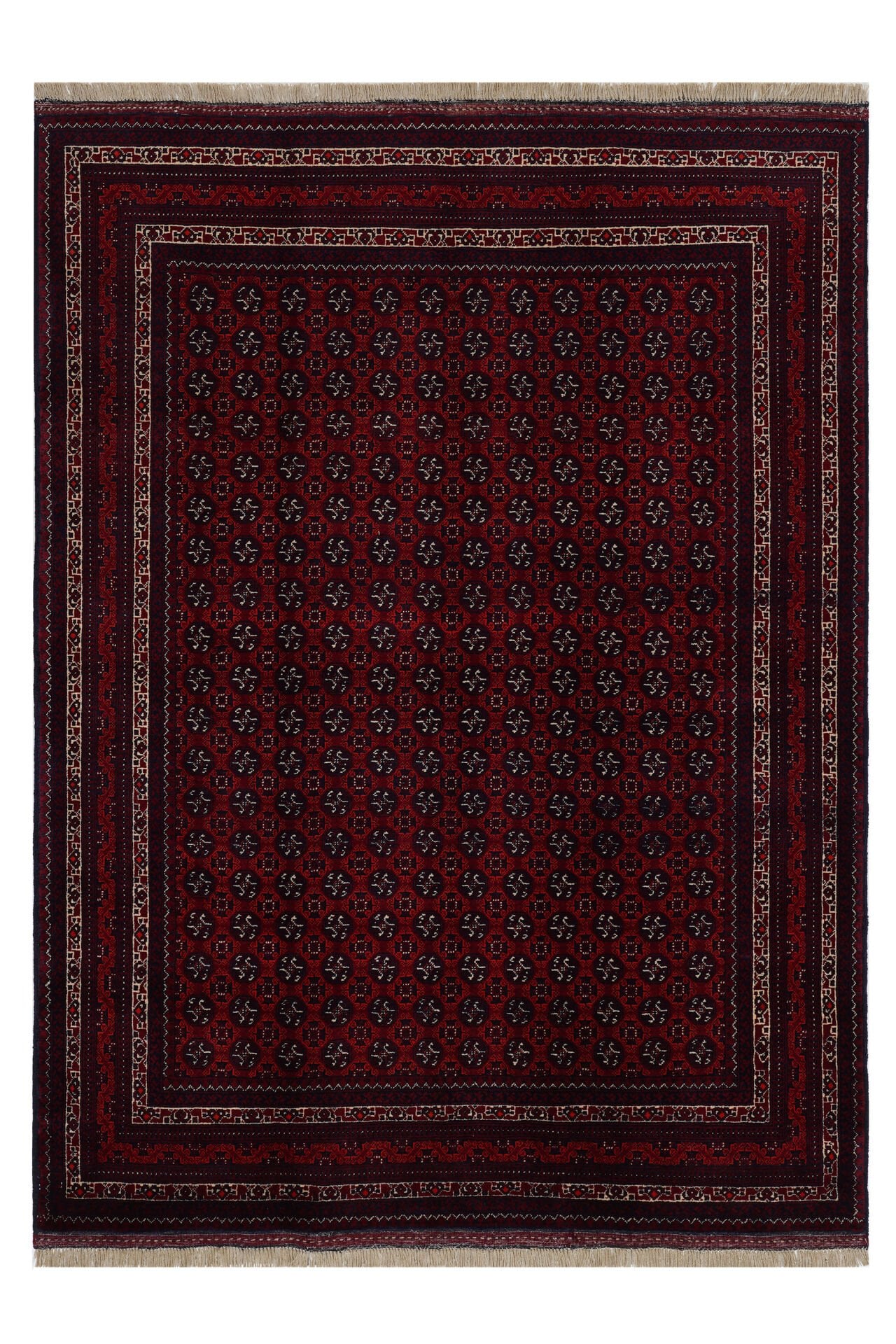 Afgan Hoca Roshnai El Dokuma Yün Halı Kırmızı - 148x194