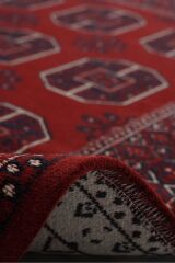 Orient 1 Afgan Desenli Kırmızı Klasik Yıkanabilir Pamuklu Kilim