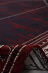 Orient 2 Afgan Desenli Kırmızı Klasik Yıkanabilir Pamuklu Kilim