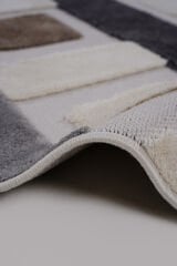 İndus 8002 Krem Geometrik Salon Halısı Kesme Halı