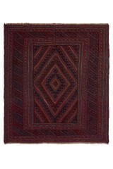 Afgan Berceste El Dokuma Yün Halı Kırmızı - 119x133