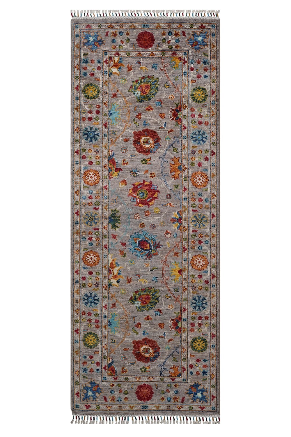 RHMN Afgan Orjin El Dokuma Yün Halı Renkli - 79x208