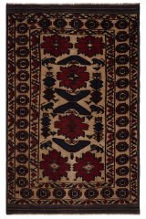 Afgan Berceste El Dokuma Yün Halı Kırmızı - 186x286