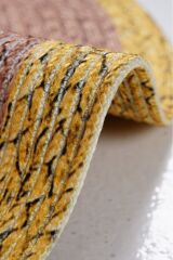 Baskı Jüt Trq004 Sarı Naturel Makine Halısı