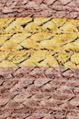 Baskı Jüt Trq004 Sarı Naturel Makine Halısı