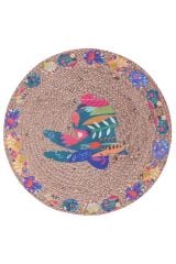 Baskı Jüt Trq029 Dekoratif Makine Halısı