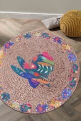 Baskı Jüt Trq029 Dekoratif Makine Halısı