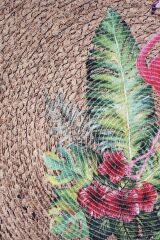 Baskı Jüt Trq030 Pembe Dekoratif Makine Halısı