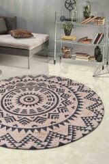 Baskı Jüt Trq044 Dekoratif Makine Halısı