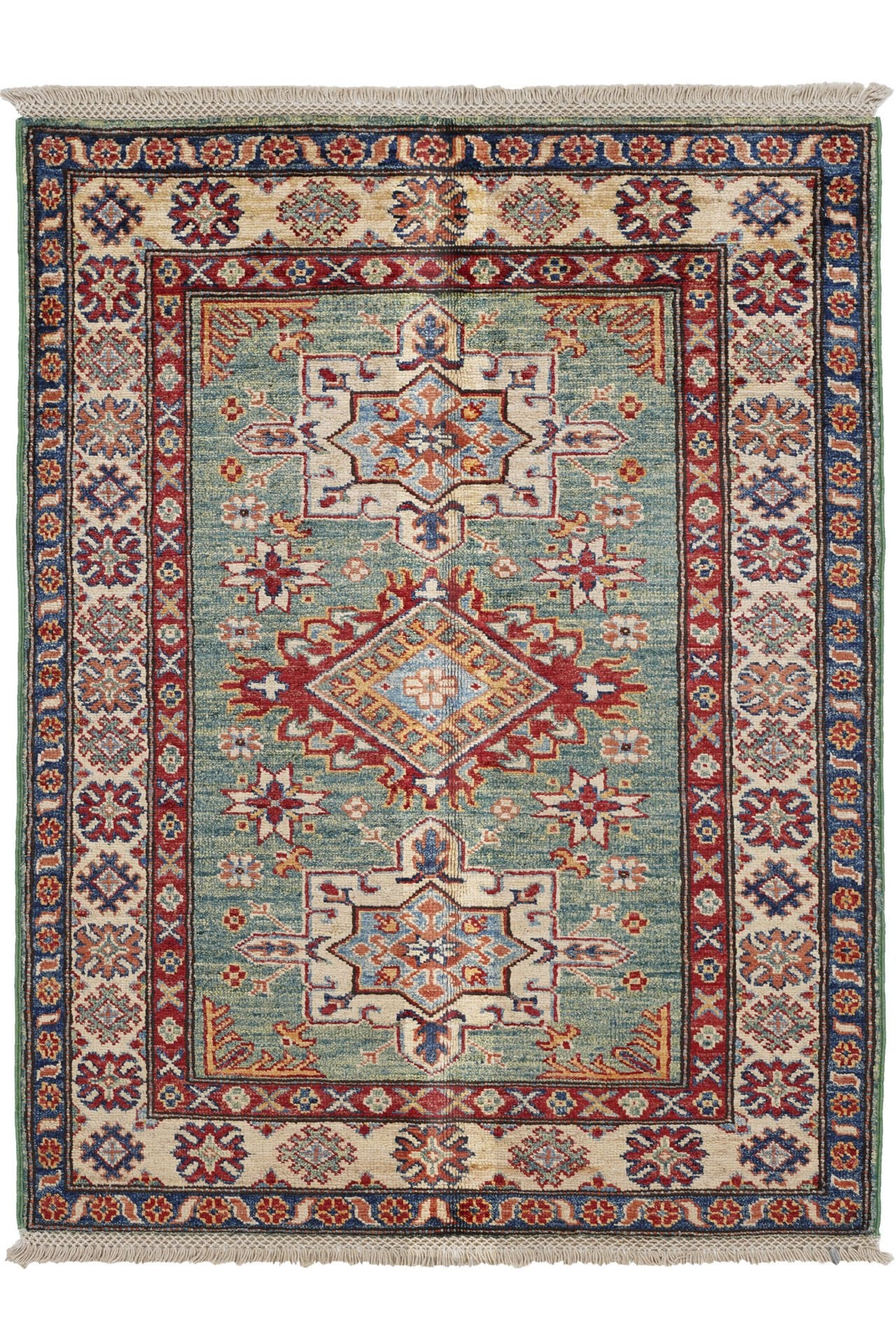 Afgan Şirvan El Dokuma Yün Halı Renkli - 83x109